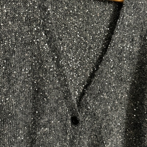 Like New ATM Gray Sequin Alpaca Button up Cardigan XS - Picture 5 of 12